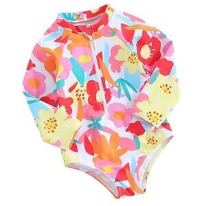 New toddler girl’s long sleeve swim suit 12-18 months